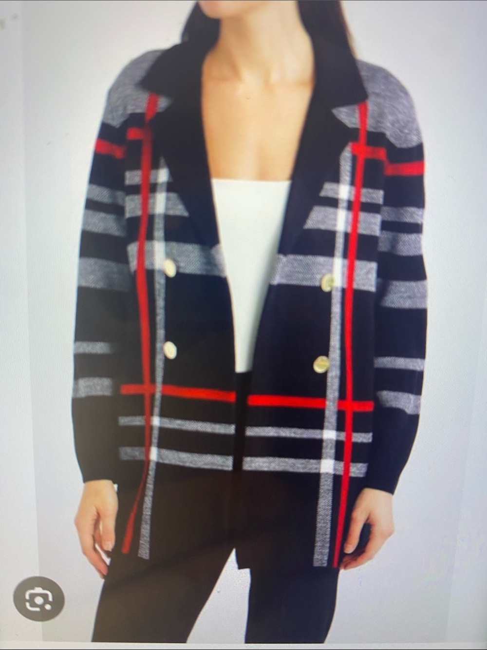 BLACK LABEL , plaid coatigan
